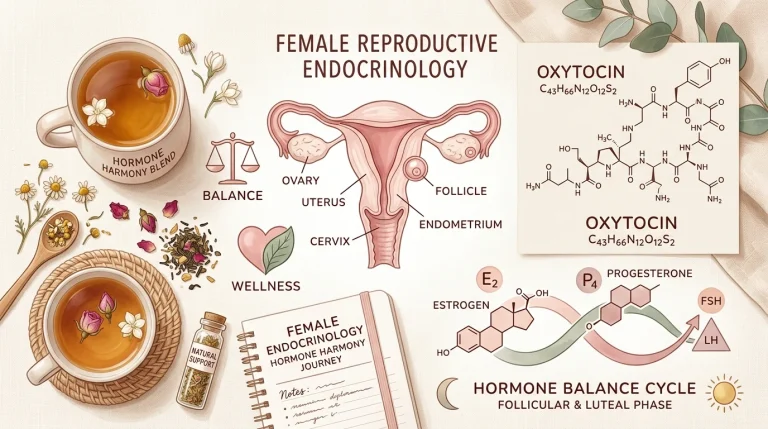 Female reproductive endocrinology and oxytocin reflex illustration (AI Generated Image)